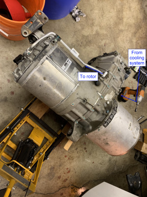 Tesla Model S LDU, Inverter-to-Rotor coolant flow