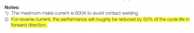 TE's EVC135 reverse current lifecycle warning