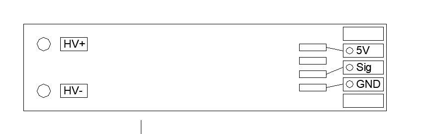 HVDC Voltage Sense board by muehlpower, connections.