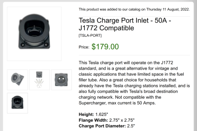Tesla Charge Port Inlet - 50A - J1772 Compatible