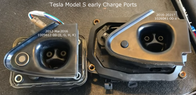 Telsa Model S early Charge Ports comparison