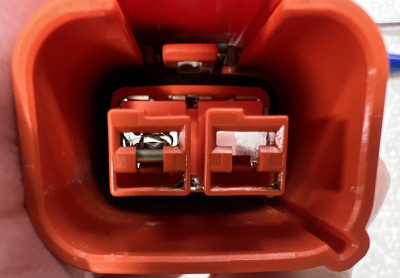 Sumitomo terminal 8240-4932 (brass) inserted into Mystery Connector's shell