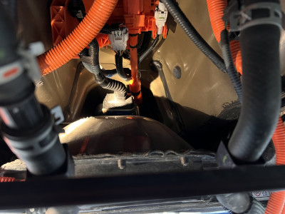 Looking to the rear, HV battery installed
