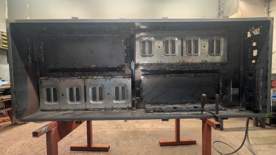 Inside of battery box with mountings welded in.