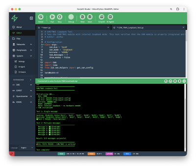 CAN Test ScriptO Run