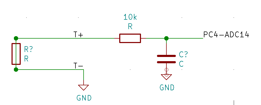 The thermistor schematic as I connected it now...