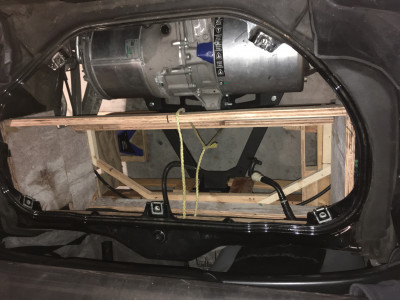 Wooden template battery box &amp; Tesla motor
