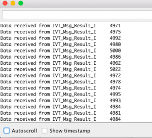 Serial console output of measured current values on CAN bus